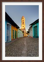 Framed Bell Tower, Plaza Mayor at sunrise, Trinidad, Cuba