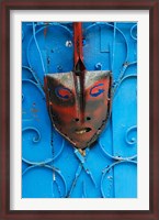 Framed Mask on Callejon de Hamels building walls, Cuba