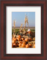 Framed Pumpkin, hay bales, scarecrows, Fruitland, Idaho