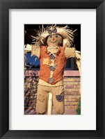 Framed Scarecrow in Suburban Yard at Halloween, Logan, Utah