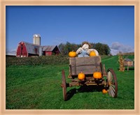 Framed Pumpkin Man and Farm, Vermont