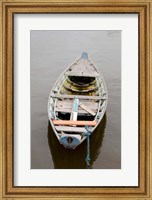Framed Lone wooden boat, Santarem, Rio Tapajos, Brazil, Amazon