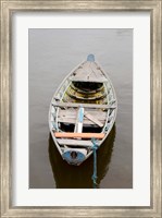 Framed Lone wooden boat, Santarem, Rio Tapajos, Brazil, Amazon