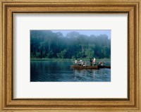 Framed Wildlife from Raft on Oxbow Lake, Morning Fog, Posada Amazonas, Tamboppata River, Peru