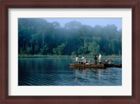 Framed Wildlife from Raft on Oxbow Lake, Morning Fog, Posada Amazonas, Tamboppata River, Peru