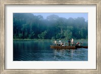 Framed Wildlife from Raft on Oxbow Lake, Morning Fog, Posada Amazonas, Tamboppata River, Peru