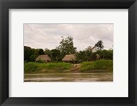 Framed Indian Village on Rio Madre de Dios, Amazon River Basin, Peru