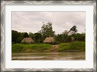 Framed Indian Village on Rio Madre de Dios, Amazon River Basin, Peru