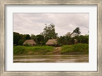 Framed Indian Village on Rio Madre de Dios, Amazon River Basin, Peru