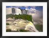 Framed Brazil, Igwacu Waterfalls into the Igwacu River