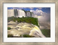 Framed Brazil, Igwacu Waterfalls into the Igwacu River