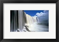 Framed Towering Igwacu Falls Drops into Igwacu River, Brazil