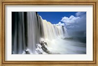 Framed Towering Igwacu Falls Drops into Igwacu River, Brazil