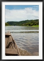 Framed Brazil, Amazon, Valeria River, Boca da Valeria Local wooden canoe