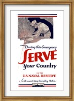 Framed Serve Your Country - US Naval Reserve