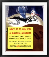 Framed Don't Go To Bed With A Malaria Mosquito