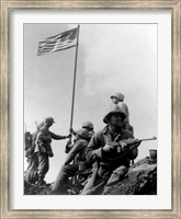 Framed 1st American Flag Raising