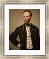 Framed Union Civil War General William Tecumseh Sherman (color)