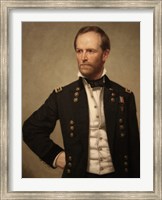 Framed Union Civil War General William Tecumseh Sherman (color)