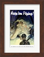 Framed Keep 'Em Flying War Poster