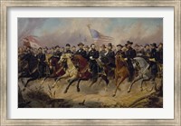 Framed Ulysses S Grant and His Generals on Horeback