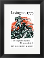 Framed Lexington, 1775 War Poster