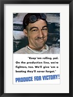 Framed Produce for Victory - Color Poster