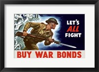 Framed Buy War Bonds - Let's All Fight