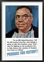 Framed Produce for Victory - Ellis Island American