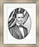 Framed Digitally Restored Vector Portrait of Abe Lincoln