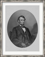 Framed President Abraham Lincoln Sitting in a Chair