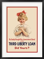 Framed Third Liberty Loan Poster