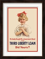 Framed Third Liberty Loan Poster