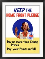 Framed Keep the Home Front Pledge