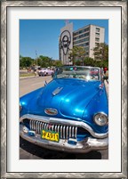 Framed Havana, Cuba, Classic cars in Revolution Square