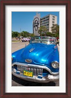 Framed Havana, Cuba, Classic cars in Revolution Square