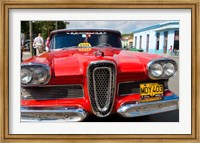 Framed Classic 1950s Edsel parked on downtown street, Cardenas, Cuba