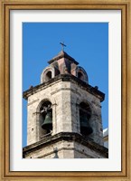 Framed Havana, Cuba Steeple of church in downtowns San Francisco Plaza