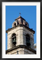 Framed Havana, Cuba Steeple of church in downtowns San Francisco Plaza