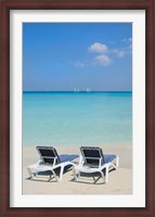 Framed Sand and beach chairs await tourists, Varadero, Cuba