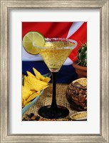 Framed Daiquiri cocktail and Cuban flag