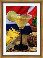 Framed Daiquiri cocktail and Cuban flag