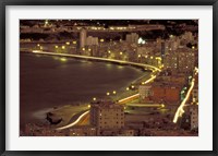 Framed Malecon at Night, Havana, Cuba