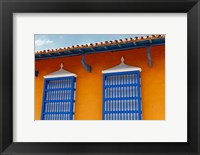 Framed Central America, Cuba, Trinidad Windows of Trinidad, Cuba