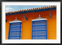 Framed Central America, Cuba, Trinidad Windows of Trinidad, Cuba