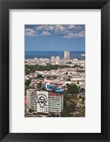 Framed Cuba, Havana, Building with Camilo Cienfuegos