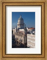 Framed Cuba, Havana, Capitol Building and town