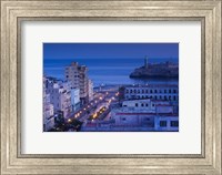 Framed Cuba, Havana, City view above Paseo de Marti, Dawn