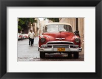 Framed Cuba, Havana, Havana Vieja, 1950s classic car