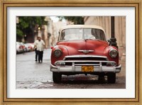 Framed Cuba, Havana, Havana Vieja, 1950s classic car